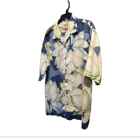 Tommy Bahama Blue and Green Tropical Casual Shirt - Picture 2 of 4